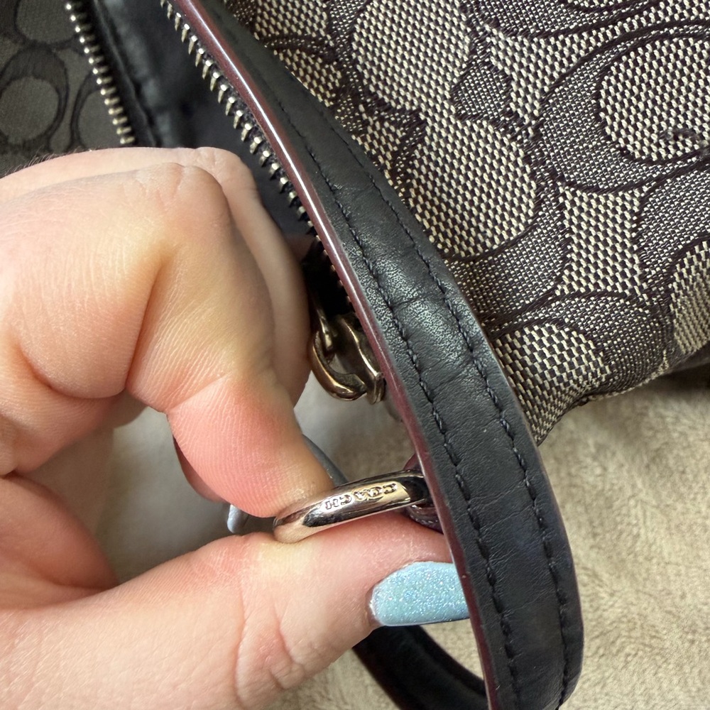 Coach Kelsey Brown Signature Canvas Tote with Matching Crossbody Pouch - Picture 8 of 14